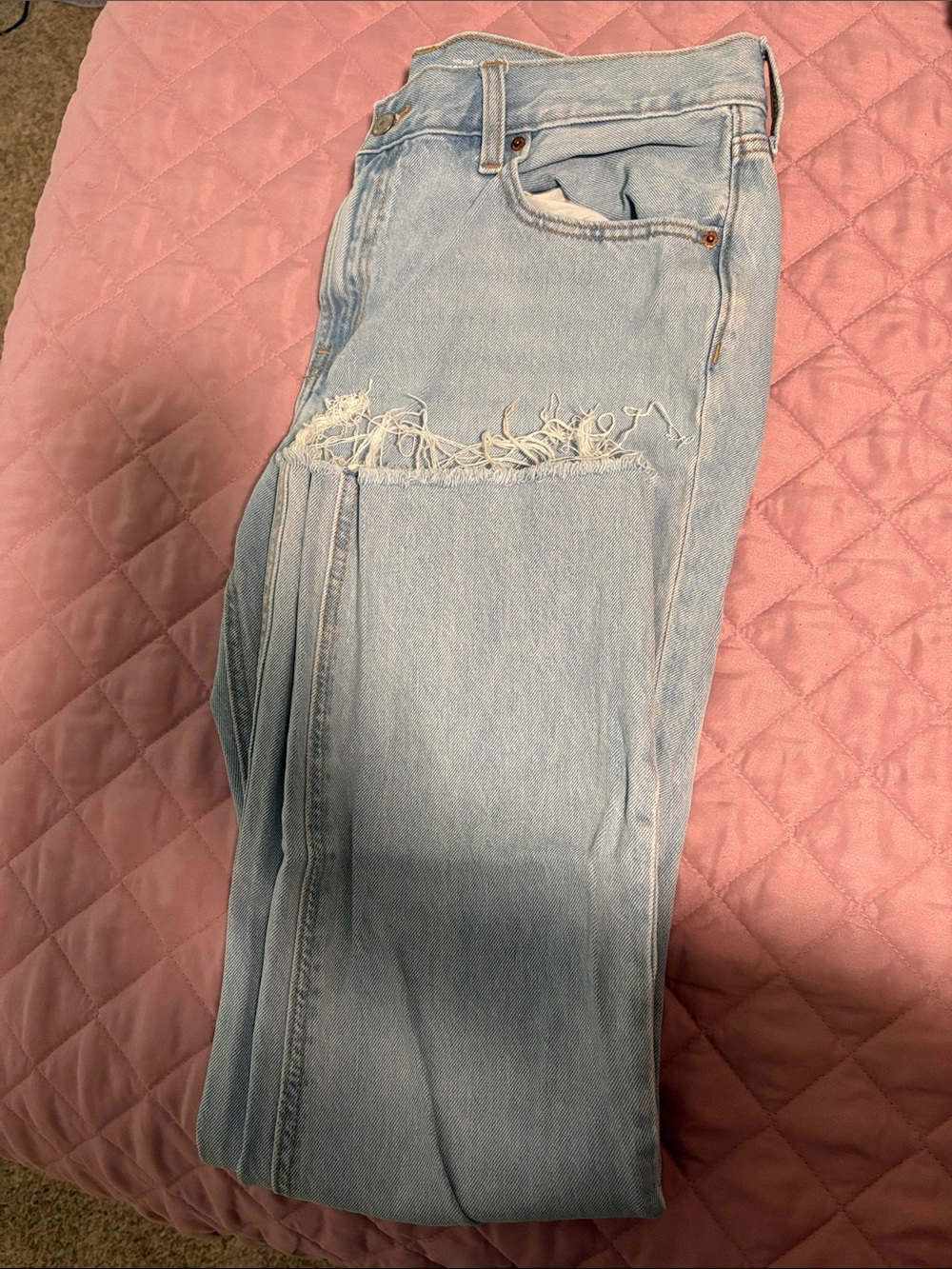Light Blue Midrise Distressed Bootcut Women’s Jeans